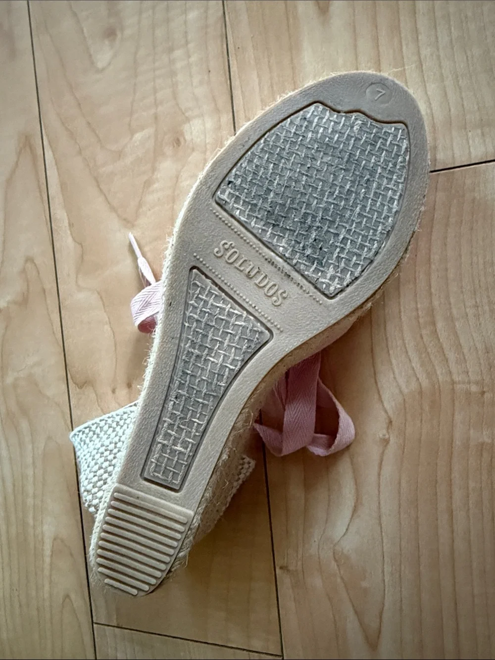 Soludos Pink Espadrille Wedge Sandals with Ankle Wrap